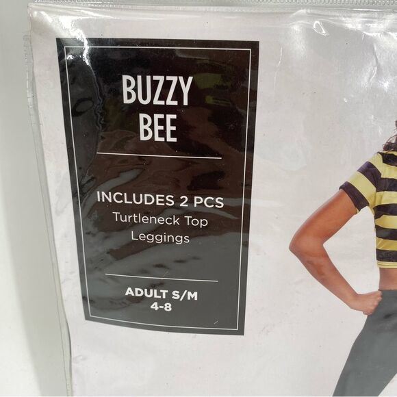 Adult Halloween Costume Buzzy Bee Turtleneck Top and Leggings Set size S / M - Picture 2 of 3